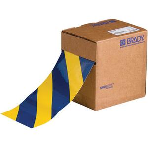 ToughStripe® Floor Marking Tape - Blue and Yellow, Polyester, 4", 100'
