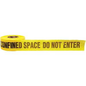 Barricade Tape - 3 mils, 1000', 3", Black on Yellow, English, Confined Space Do Not Enter