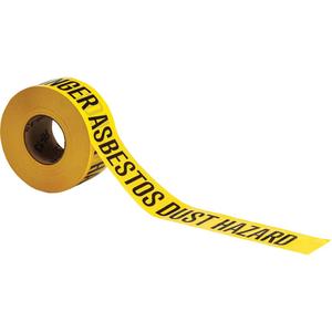 Barricade Tape - 3 mils, 1000', 3", Black on Yellow, English, Danger Asbestos Dust Hazard
