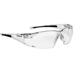 Rush HD Safety Glasses - Meets/Exceeds CSA Z94.3, Clear, Grey/Smoke/Smoke, Anti-Scratch/Anti-Reflective/Hydrophobic HD, Crystal