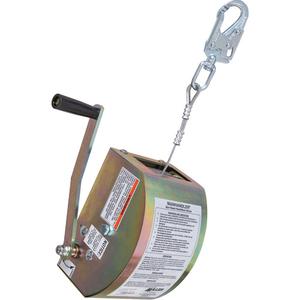 ManHandler™ Hoist/Winch Lifeline - 1, 65', Stainless Steel Cable, Snap Hook, Built-in, 3/16", 350 lbs., ANSI Z359-2007, ANSI Z117.1, OSHA 1910.146