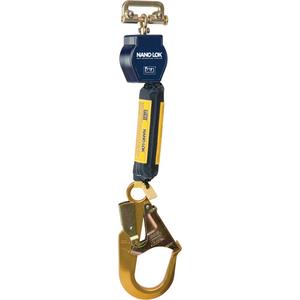Nano-Lok™ Self-Retracting Lifeline - 6', 1, Web, Swivel, Without Unit Connector, Steel, Rebar Hook, Aluminum