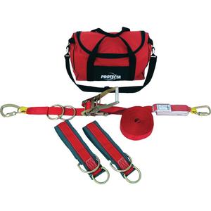PRO-Line™ Temporary Horizontal Lifeline System - 60', 1, Web, Swivel, Carabiner, Steel, Carabiner, Steel