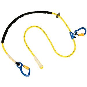 Pole Climber's Adjustable Rope Lanyard - 8', A, Carabiner, Carabiner, Nylon, 1