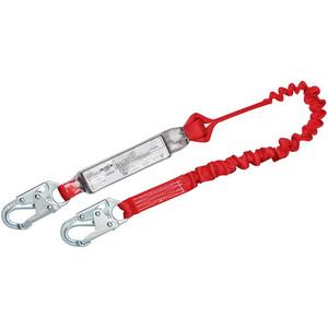 PRO™ Elastic Shock-Absorbing Lanyard - 6', Meets/Exceeds CSA-Z259.11, 122 lbs., 308 lbs., Snap Hook, Snap Hook, Polyester, Pack, 1