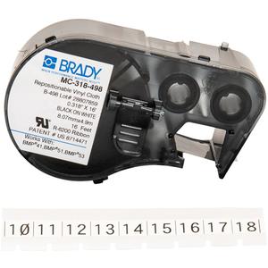 Cloth Label Maker Cartridge - Cloth, Black, White, 0.318, BMP® 51/BMP® 53/BMP® 41, Indoor, Semi-Gloss, 16'