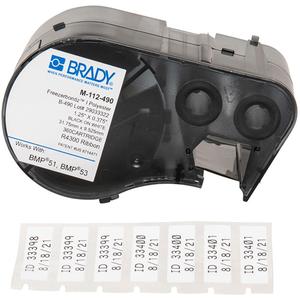 Low Temperature Label Maker Cartridge - Polyester, Black, White, 0.375", BMP® 51/BMP® 53, Refrigeration, Matte, 360, 0.375" H x 1.25" W