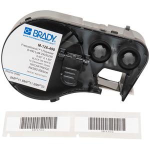 Low Temperature Label Maker Cartridge - Polyester, Black, White, 0.6", BMP® 51/BMP® 53, Refrigeration, Matte, 180, 0.6" H x 1.8" W