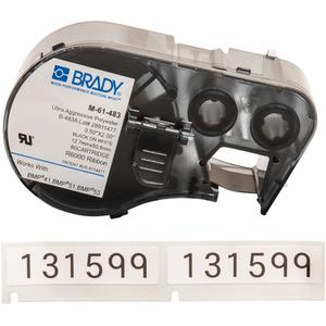 Label Maker Cartridge - Polyester, Black, White, 0.5", BMP® 51/BMP® 53/BMP® 41, Indoor, Gloss, 80, 0.5" H x 2" W