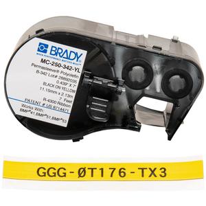 Wire Marking Sleeve Cartridge - Polyolefin, Black, Yellow, 0.439", BMP® 51/BMP® 53/BMP® 41, Indoor, Matte, 7', 0.094" to 0.215"