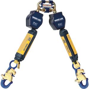 Nano-Lok™ Self-Retracting Lifeline - 6', 2, Polyester/Dyneema®, Swivel, Single Pin, Steel, Snap Hook, Aluminum, 3/4", 3600 lbs.