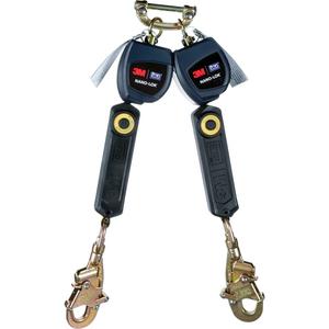 Nano-Lok™ Self-Retracting Lifeline - 6', 2, Polyester/Dyneema®, Swivel, Single Pin, Steel, Carabiner, Aluminum, 3/4", 3600 lbs.