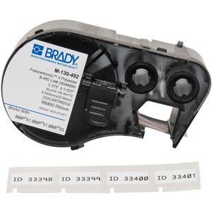 Low Temperature Label Maker Cartridge - Polyester, Black, White, 0.825, BMP® 51/BMP® 53, Refrigeration, Matte, 220, 0.825" H x 0.375" W