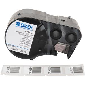Low Temperature Label Maker Cartridge - Polyester, Black, White, 0.9", BMP® 51/BMP® 53, Refrigeration, Matte, 180, 0.9" H x 0.9" W