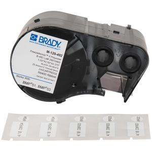 Low Temperature Label Maker Cartridge - Polyester, Black, White, 1", BMP® 51/BMP® 53, Refrigeration, Matte, 240, 1" H x 0.5" W