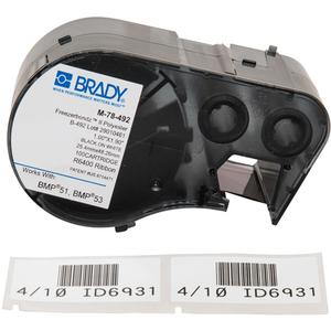 Low Temperature Label Maker Cartridge - Polyester, Black, White, 1", BMP® 51/BMP® 53, Refrigeration, Matte, 100, 1" H x 1.9" W