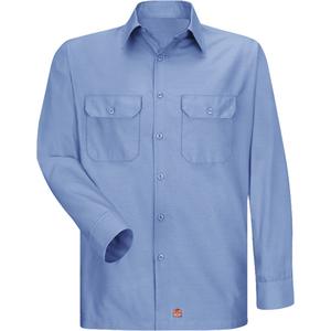 Long Sleeve Ripstop Shirt - Poly-Cotton, 3X-Large, Large, Medium, Small, X-Large, 2X-Large, Blue, Men's, 4.25 oz., 65% Polyester, 35% Cotton, Light