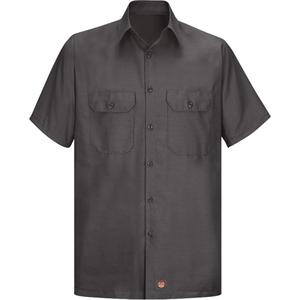 Short Sleeve Ripstop Shirt - Poly-Cotton, Large (Tall), X-Large (Tall), 2X-Large (Tall), Charcoal, Men's, 4.25 oz., 65% Polyester, 35% Cotton