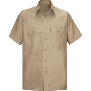 Short Sleeve Ripstop Shirt - Poly-Cotton, Large (Tall), X-Large (Tall), 2X-Large (Tall), Khaki, Men's, 4.25 oz., 65% Polyester, 35% Cotton