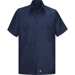 Men's Solid Rip Stop Shirt - Poly-Cotton, Medium, X-Large, 2X-Large, Navy Blue, Men's