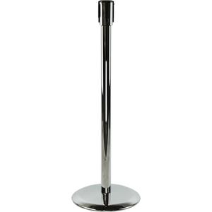 Slimline TensaBarrier® Receiver Post - 38", Steel, Polished Chrome