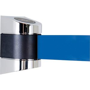 TensaBarrier® Wall Mounted Units - Plastic, Black, Blue, Blank, 15', Screw Mount, Black and chrome case