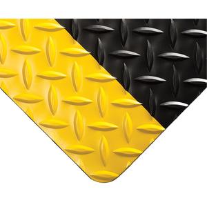 Diamond-Plate Switchboard Matting No.701 - 3', 75', 1/4", Black/Yellow, PVC, 1 Year