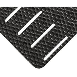 Kushion Walk Mats No.475 - 2', 10', 20', 5', 3/8", Black, PVC, Wet/Dry, Drainage, Slotted, 1 Year