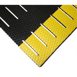 Kushion Walk Mats No.475 - 2', 10', 20', 5', 3/8", Black/Yellow, PVC, Wet/Dry, Drainage, Slotted, 1 Year