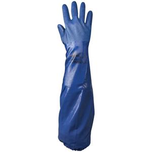 NSK26 Gloves - Small/8, Medium/9, 10/Large, X-Large/11, 26", 48-mil, Shoulder Length, Nitrile, Cotton Jersey, EN 374:2016-1 Type B/EN 374:2016-5, JKL