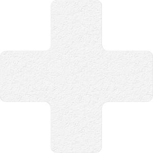 Lean 5S Manufacturing Markers - White, Vinyl, 6", 6", Cross, 25, Package