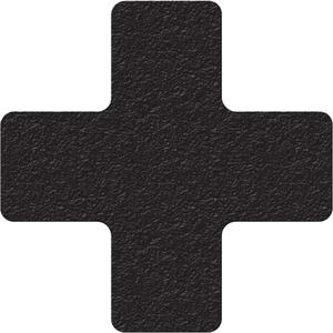 Lean 5S Manufacturing Markers - Black, Vinyl, 6", 6", Cross, 25, Package