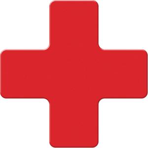 Armor Stripe Lean/5S Markers - Red, Plastic, 6", 6", Cross, 10, Package