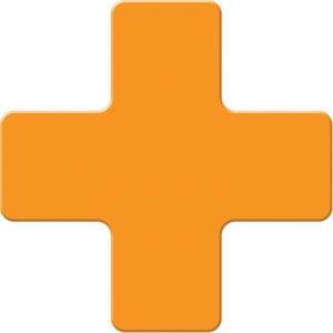 Armor Stripe Lean/5S Markers - Orange, Plastic, 6", 6", Cross, 10, Package