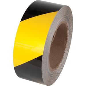 Tuff Mark® Floor Marking Tape - Black and Yellow, Polyester, 2", 100'