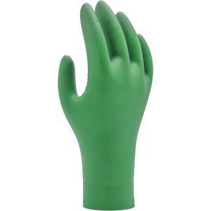 6110PF Biodegradable Gloves - Large, X-Small, Small, Medium, X-Large, 2X-Large, Nitrile, 9.5", 4-mil, Untextured, Green, Powder-Free, Accepted for use in Canadian Food Processing Facilities