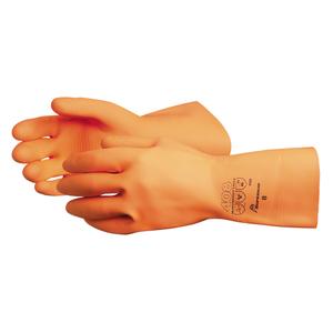 408 Heavyweight Gloves - X-Large/10, Small/7, Medium/8, Large/9, 13", 30-mil, Straight, Latex, Flock-Lined, EN 374:2016-1 Type A/EN 374:2016-5