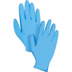 KeepKleen® Disposable Gloves - Large, Small, 2X-Large, Nitrile, 9", 8-mil, Untextured, Blue, Powder-Free, Accepted for use in Canadian Food Processing Facilities, Non-Medical