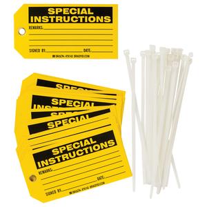 Lockout Tags - Cardstock, English, 3", 5-3/4", Black/Yellow, 25