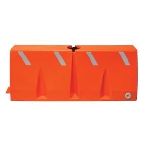Traffic Barriers - Water-Filled, Plastic, Orange, 24", 62.25"
