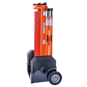 Rapid Roll Wheeled Barrier - Plastic, Orange, 64", 50'