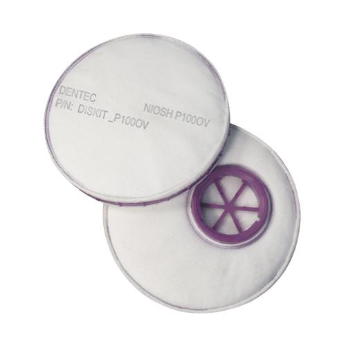 Diskit™ Respirator Filter - Particulate Filter with Nuisance Vapour Relief, P100 Filter/Organic Vapour, 100 Series Half Facepiece/300 Series Half Facepiece/400 Series Half Facepiece, 2, Package