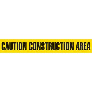 Barricade Tape - 3 mils, 1000', 3", Black on Yellow, English, Heavy-Duty, Caution Construction Area
