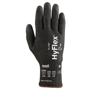 HyFlex® 11-751 Cut Resistant Gloves - X-Small/6, Small/7, Medium/8, Large/9, X-Large/10, 2X-Large/11, 10, Kevlar®/Nylon, Polyurethane, Dipped Palm, ASTM ANSI Level A4/EN 388 Level C, EN 388 Level 4/ANSI/ISEA 105 Level 6