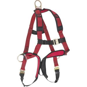 Dynamic™ Dyna-Pro Vest-Style Safety Harness - Work Positioning/Fall Arrest, AP, 400 lbs., Universal, Back - Side, Tongue Buckle, Quick-Connect, Red & Black