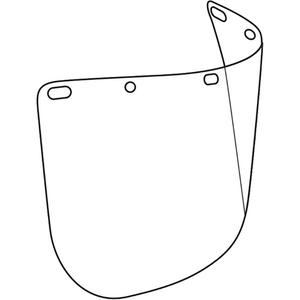 Dynamic™ Die Cut Faceshield Visor - 8", 15-1/2", 0.4", Polycarbonate, Clear, None