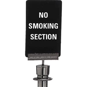 "No Smoking" Crowd Control Sign - Plastic, 11", 7", Bolt-On, English, Smoking Control, No Smoking Section (Single faced)