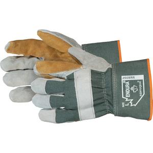 Endura® Double-Palm Fitters Gloves - One Size, Unlined, Split Cowhide, Safety, Rubberized, ANSI Level 4, 2.5"