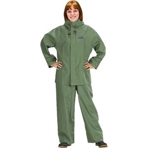 Hurricane Flame Retardant/Oil Resistant Rain Suits - Rainsuits - Small, Medium, Large, X-Large, 2X-Large, 3X-Large, Green, CGSB 155.20, 0.45 mm