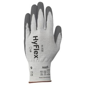 HyFlex®11-731 Cut Resistant Gloves - X-Small/6, Small/7, Medium/8, Large/9, X-Large/10, 2X-Large/11, 18, HPPE/Nylon/Spandex/Glass Fibre, Polyurethane, Dipped Palm, ASTM ANSI Level A2/EN 388 Level B, EN 388 Level 4/ANSI/ISEA 105 Level 3